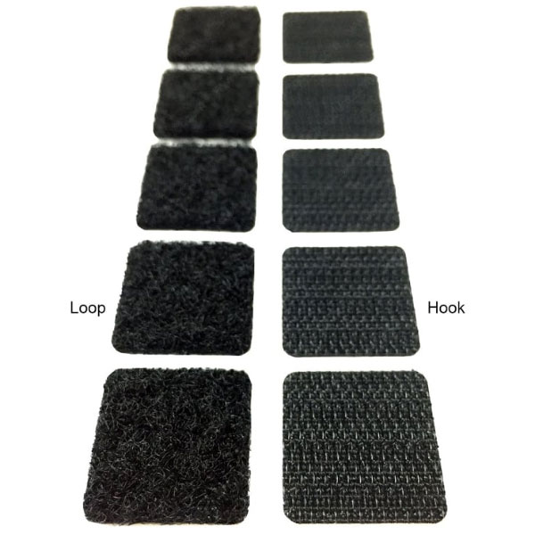  High Tack Black Rubber Adhesive Fastener Squares Hook & Loop 