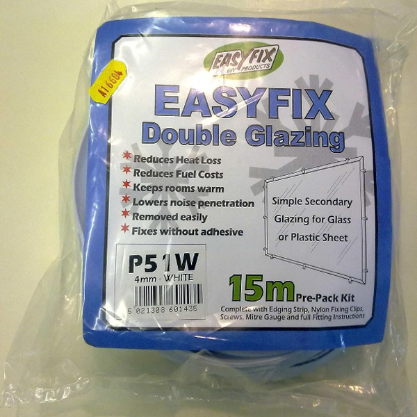 White Easy Fix Double Glazing Kit 