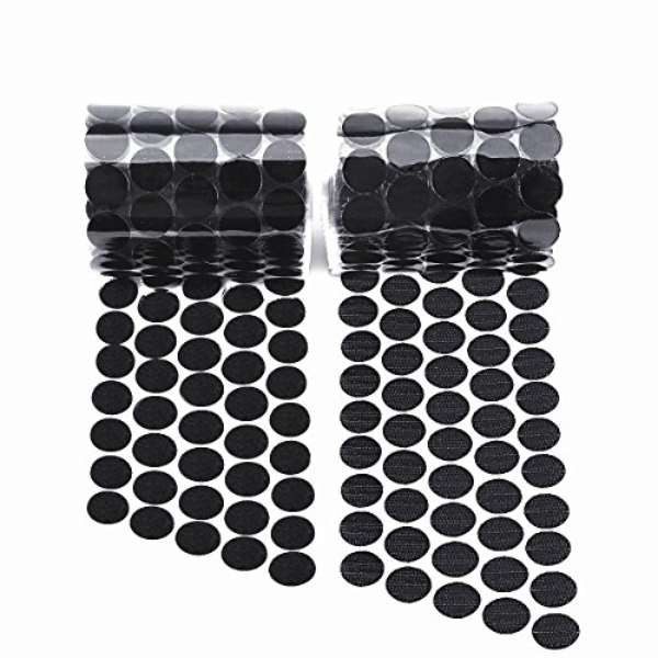 Fastener Coins Hook & Loop Black High Tack Rubber Adhesive