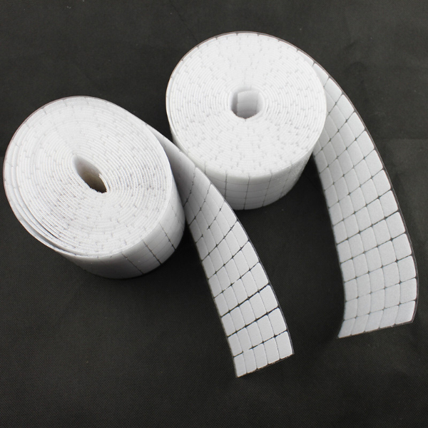 White Self-Adhesive Rubber High Tack Hook Fastener Squares Rubber