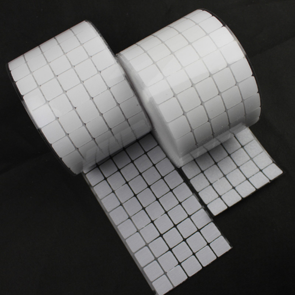 White Self-Adhesive Rubber High Tack Hook Fastener Squares Rubber